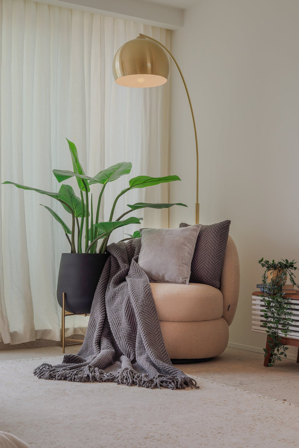 Kussen (gevuld) Renee - 45x45 cm, taupe