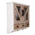 Wandkast 53x15x51 cm Wit Bruin Metaal Opbergkast