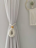 Handgeweven gordijnbinder – ontwerp van katoenmacramé - Set van 2