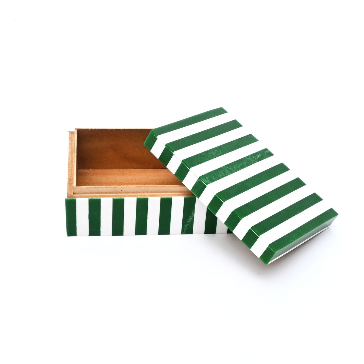 Groen Gestreepte Hars Opbergdoos Moderne MDF Decor Organizer