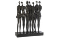 J-Line decoratie Figuur Op Voet 8 Mensen - polyresin - zwart - L