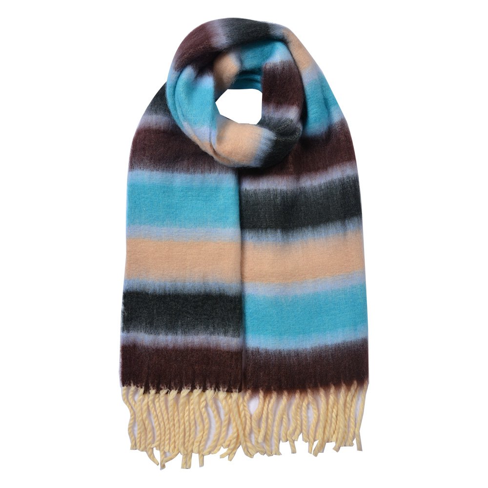 Wintersjaal Dames 37x210 cm Blauw Synthetisch