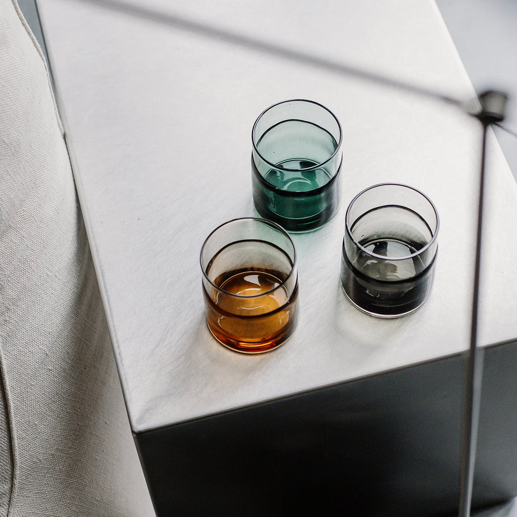 Glas 31,5cl grijs Mono - Set van 2