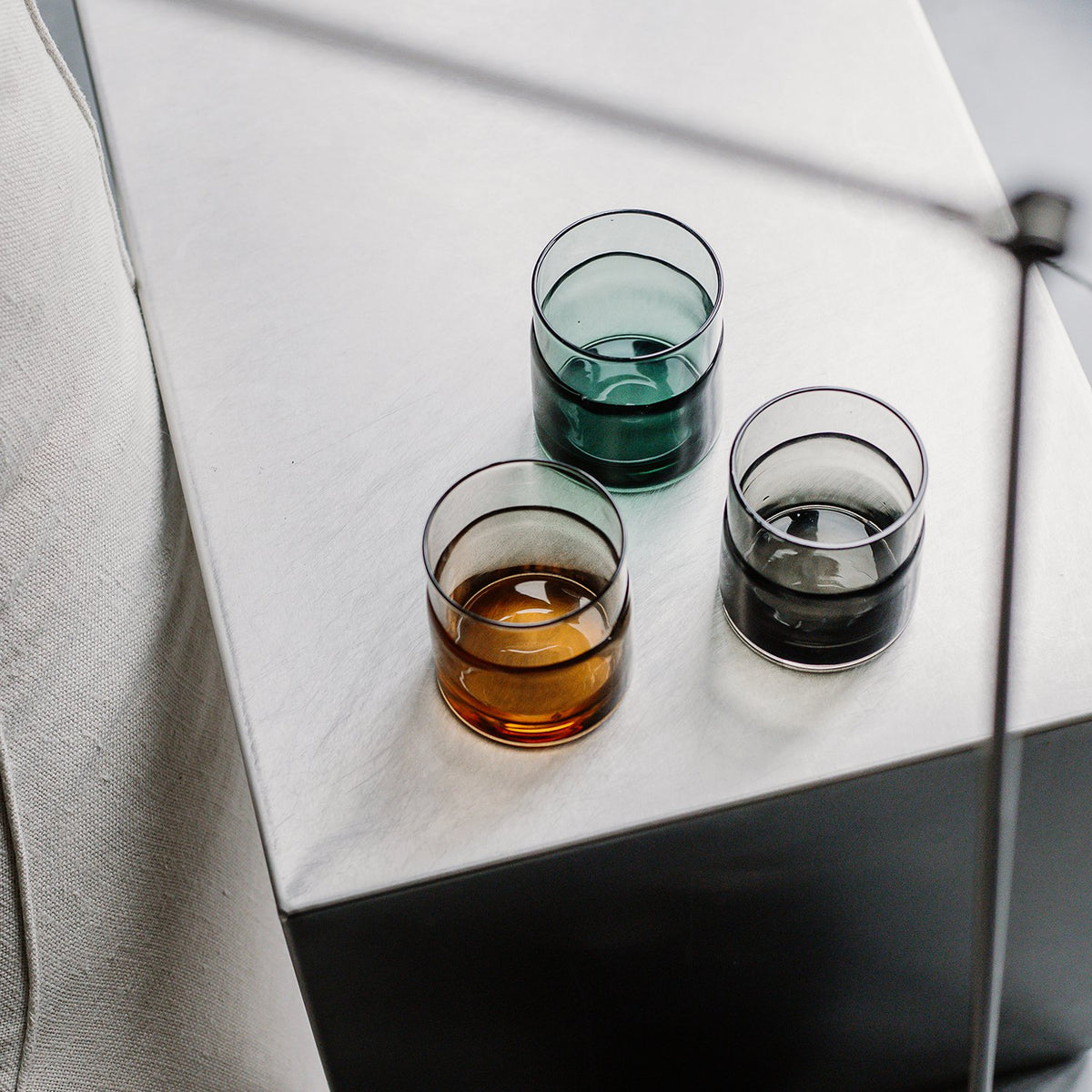 Glas 31,5cl grijs Mono - Set van 2