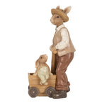 Decoratie Beeld Konijn 12x7x23 cm Bruin Kunststof