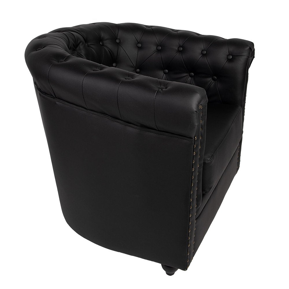 Fauteuil met Armleuning 80x75x72 cm Zwart Kunstleer