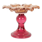 Waxinelichthouder Ø 14x11 cm Oranje Glas Theelichthouder