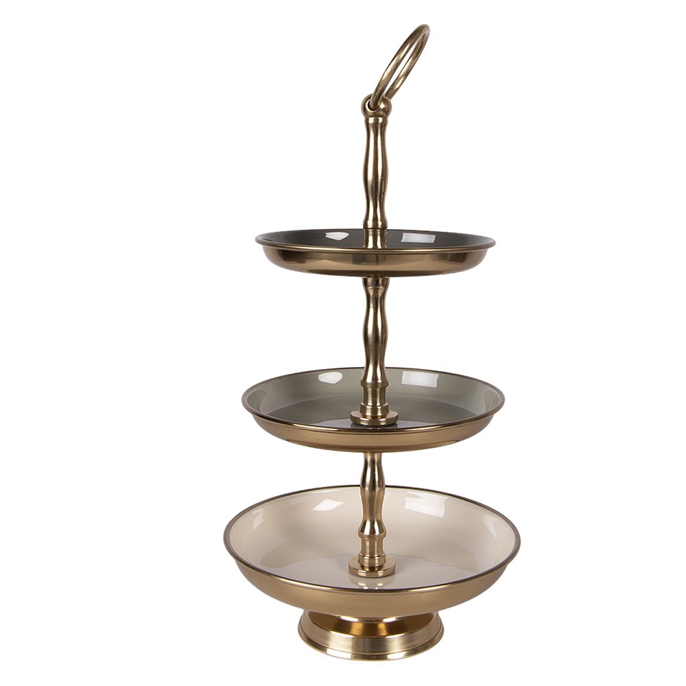Etagère 3 laags Ø 18x35 cm Grijs Stainless Steel