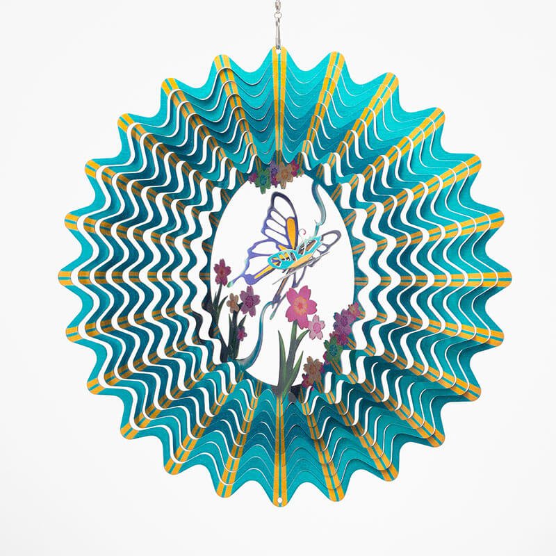 Windspinner, Spin Art, RVS, Vlinder/ Butterfly, 12DBF301, Ø 30cm