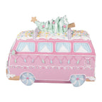 Decoratie Beeld Bus 26x13x19 cm Roze Kunststof