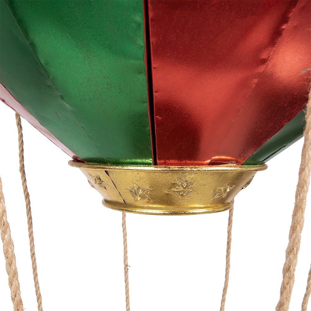Kerstdecoratie Luchtballon Ø 97x160 cm Rood Metaal