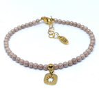 Zirkonia armband ronde kralen bedel ster