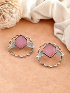 Verzilverde eigentijdse geoxideerde oorknopjes – mode-sieraden – verzilverde afwerking – 8 cm lengte