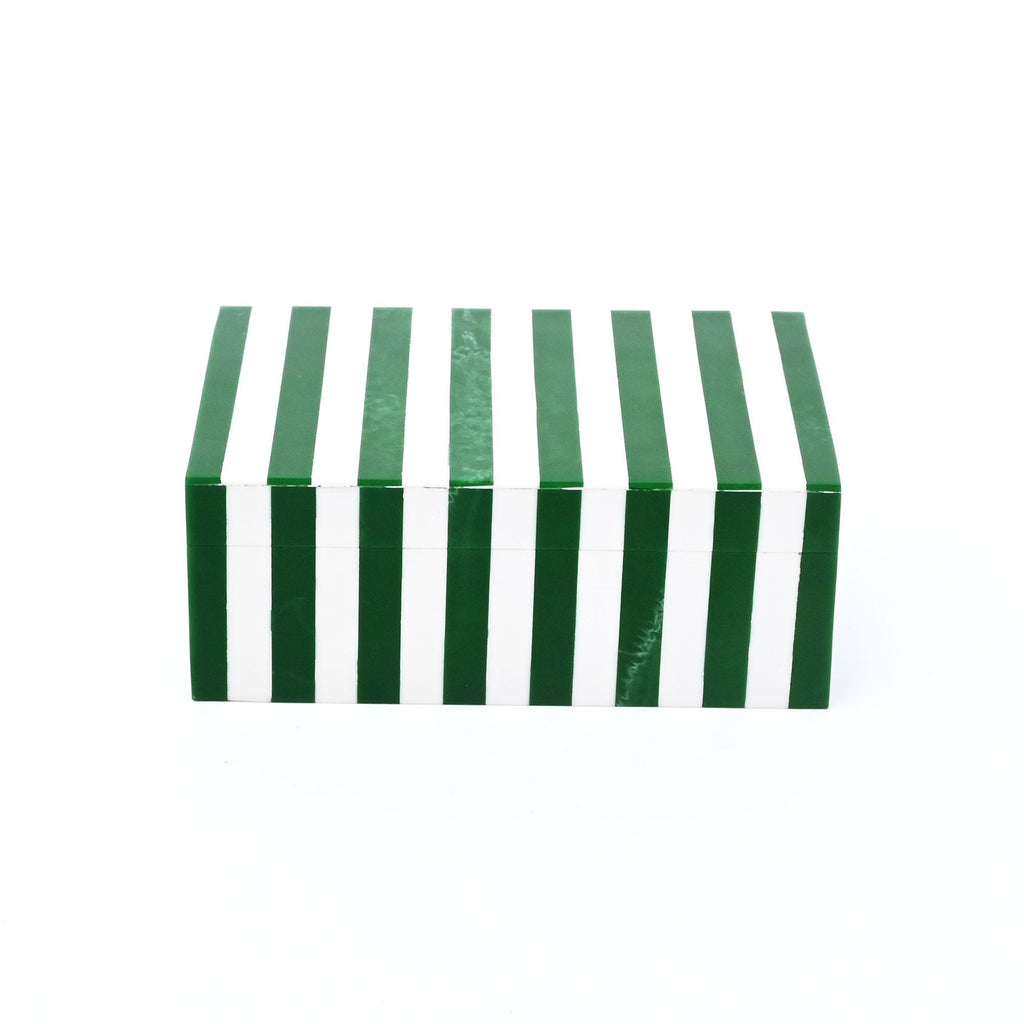 Groen Gestreepte Hars Opbergdoos Moderne MDF Decor Organizer