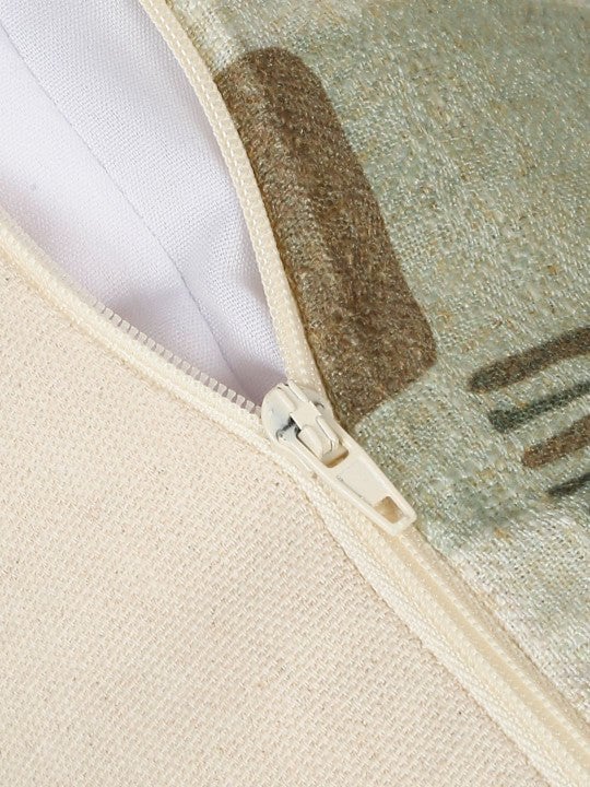 Set van 2 - Kussenslopen met meerkleurige accenten – Decoratief huislinnen – Duurzame mix van polylinnen – Gemakkelijk in onderhoud – 40 cm x 40 cm