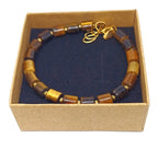 Edelsteen kolom armband tiger eye in doosje