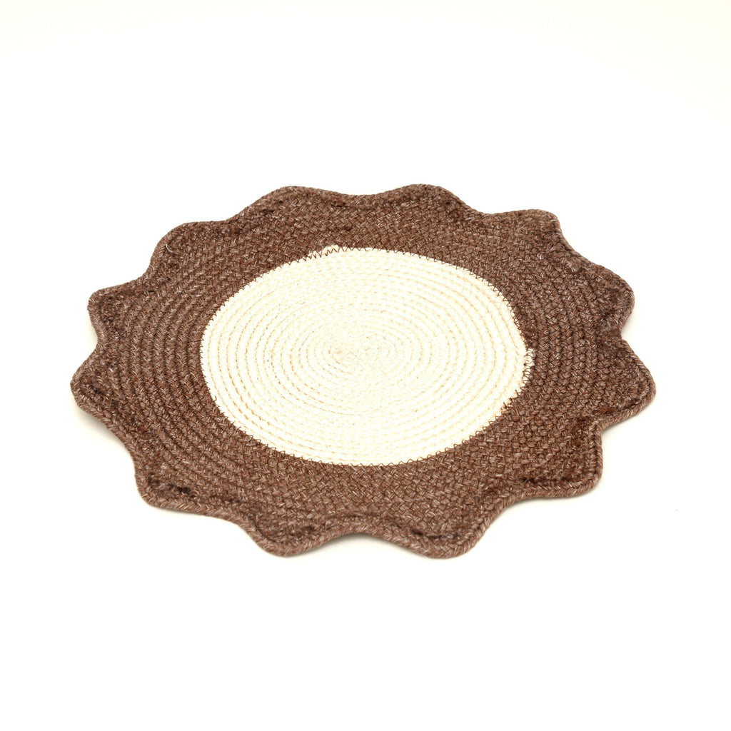 Bruin polyester gevlochten placemat – elegante eetmat