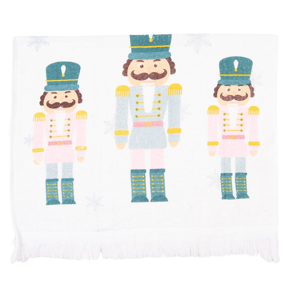 GASTENDEoekje 40x66 cm Wit Blauw Katoen Notenkrakers Toilet Handdoek