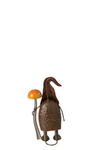J-Line figuur Kabouter Paddenstoel - metaal - taupe/oranje - small