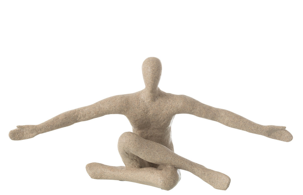 J-Line Beeld Open Arm Resin Beige