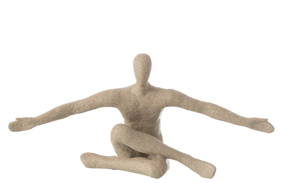J-Line Beeld Open Arm Resin Beige