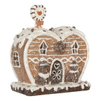 Gingerbread house met LED 18x10x19 cm Bruin Kunststof
