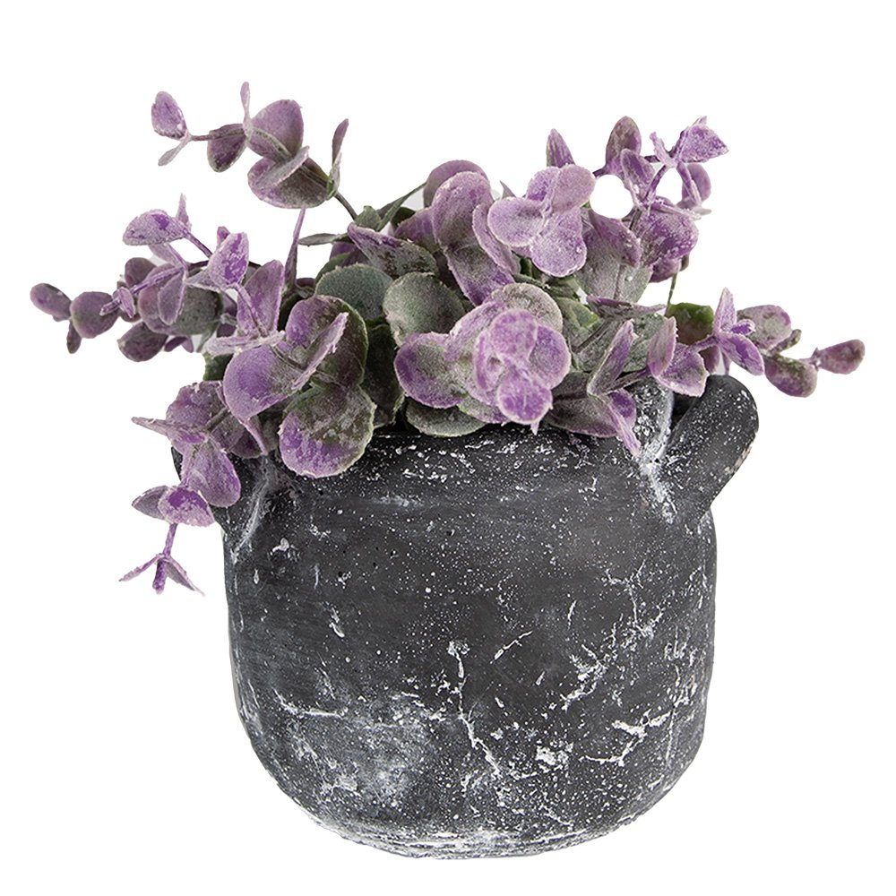 Bloempot 13x11x9 cm Grijs Steen