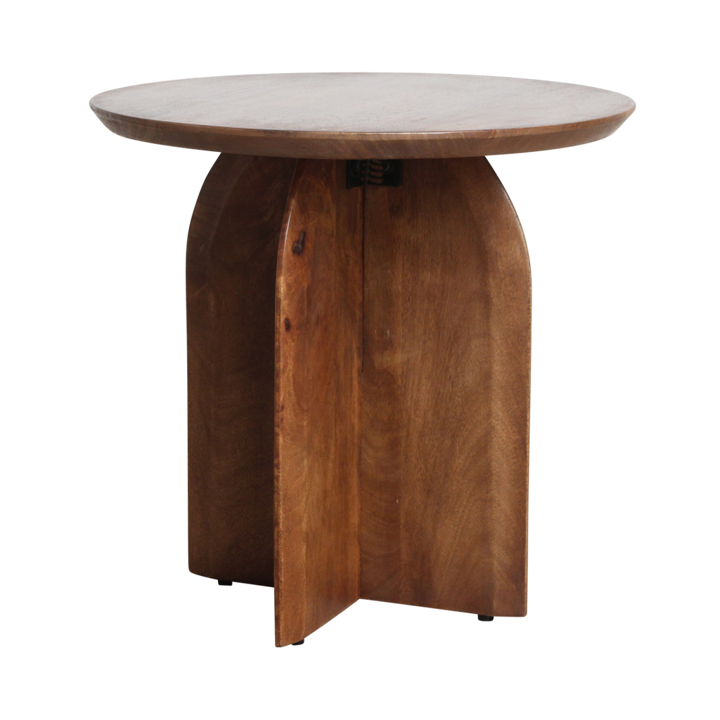 Bullnose bijzettafel mangohout - Ø50 cm