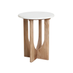 Kuching bijzettafel marmer wit - 30x30x50 cm