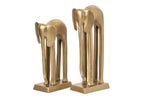J-Line Olifanten - aluminium - goud - set van 2