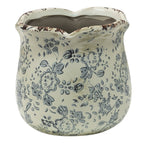 Bloempot Ø 15x14 cm Grijs Beige Keramiek Bloemen Bloempot Binnen