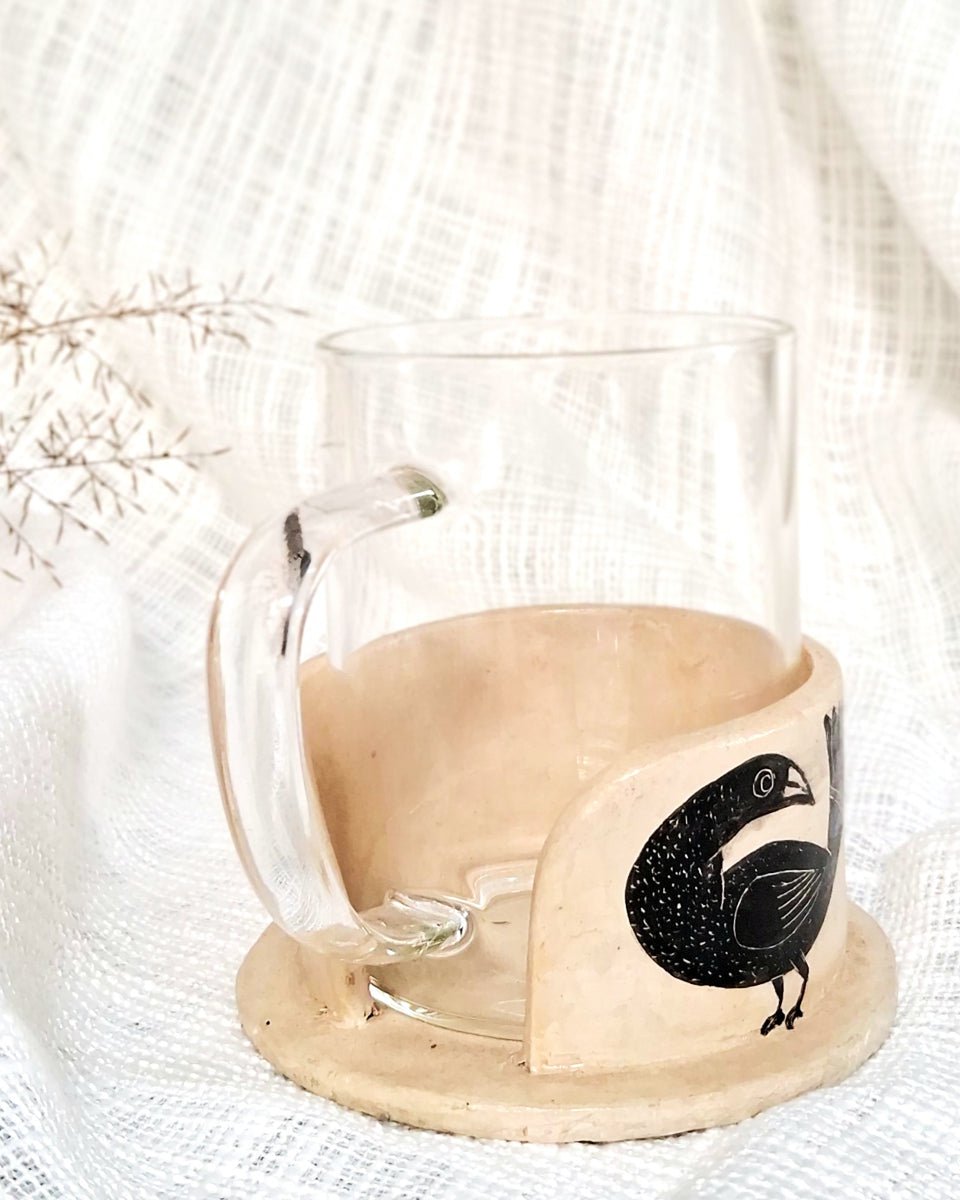Papier-maché Bekerhouderset-Vogel