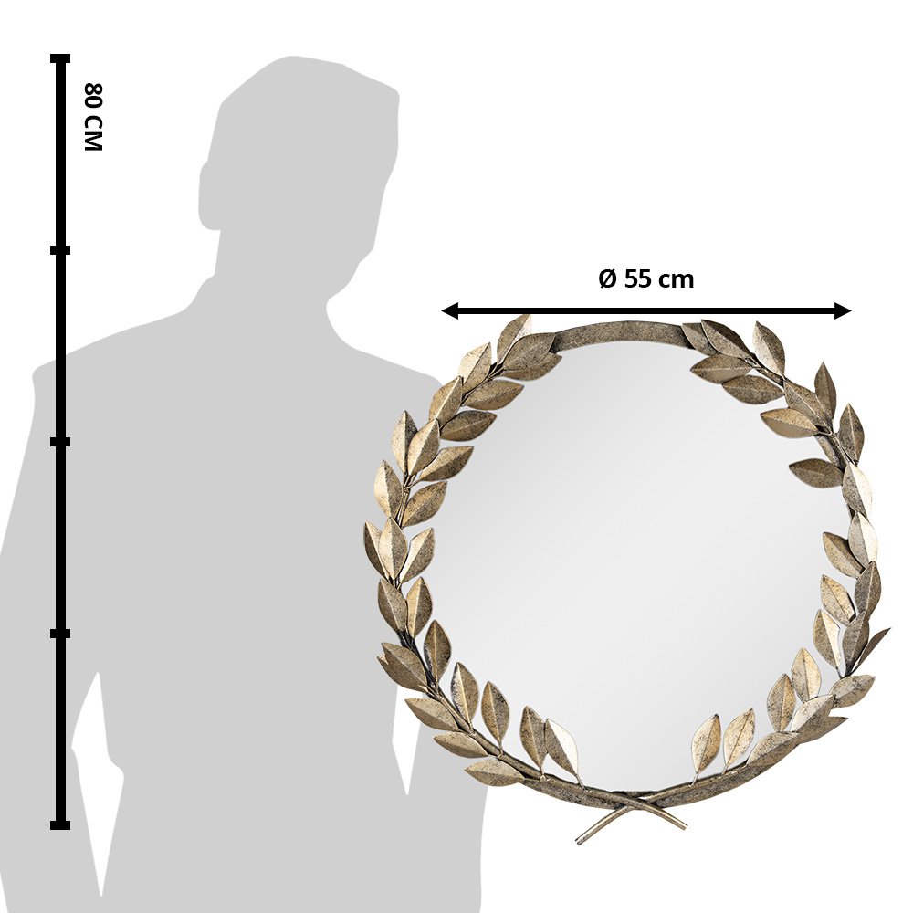 Mirror Ø 55 cm Goudkleurig ijzer Grote spiegel