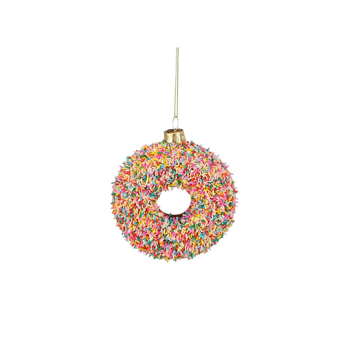 Disco ornament donut glas goud
