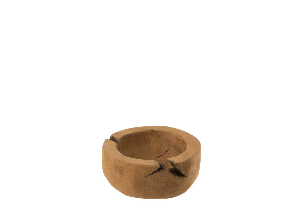 J-Line Schaal Rond Teak Hout Naturel