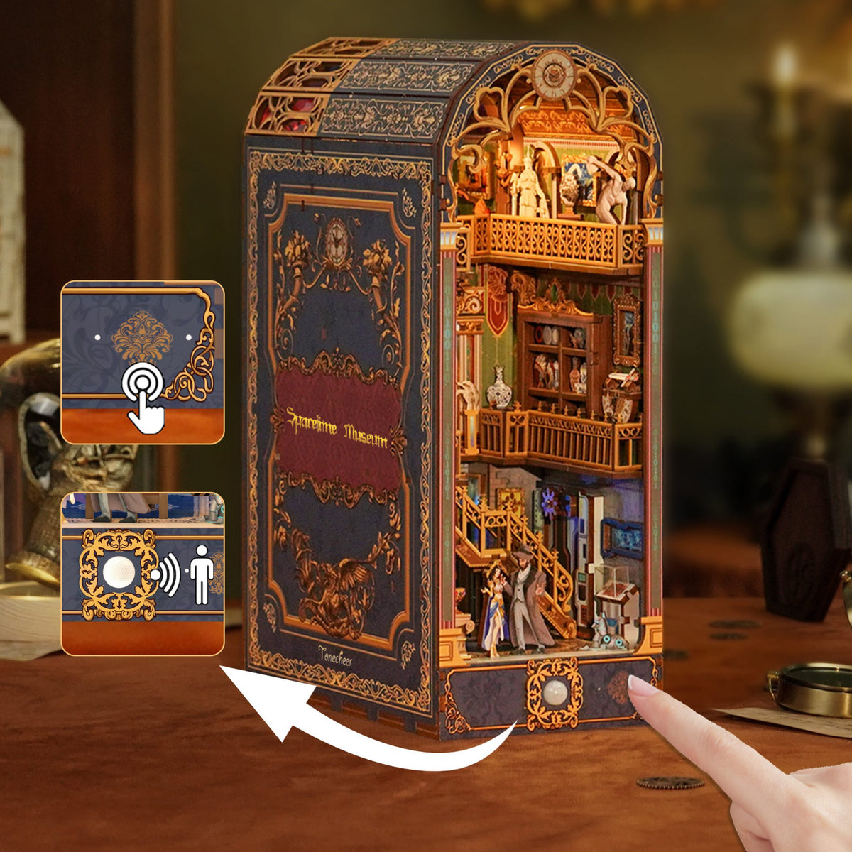 Tonecheer, DIY Book Nook, Spacetime Museum Bookend, TQ133, 26,9x19,3x10,2cm