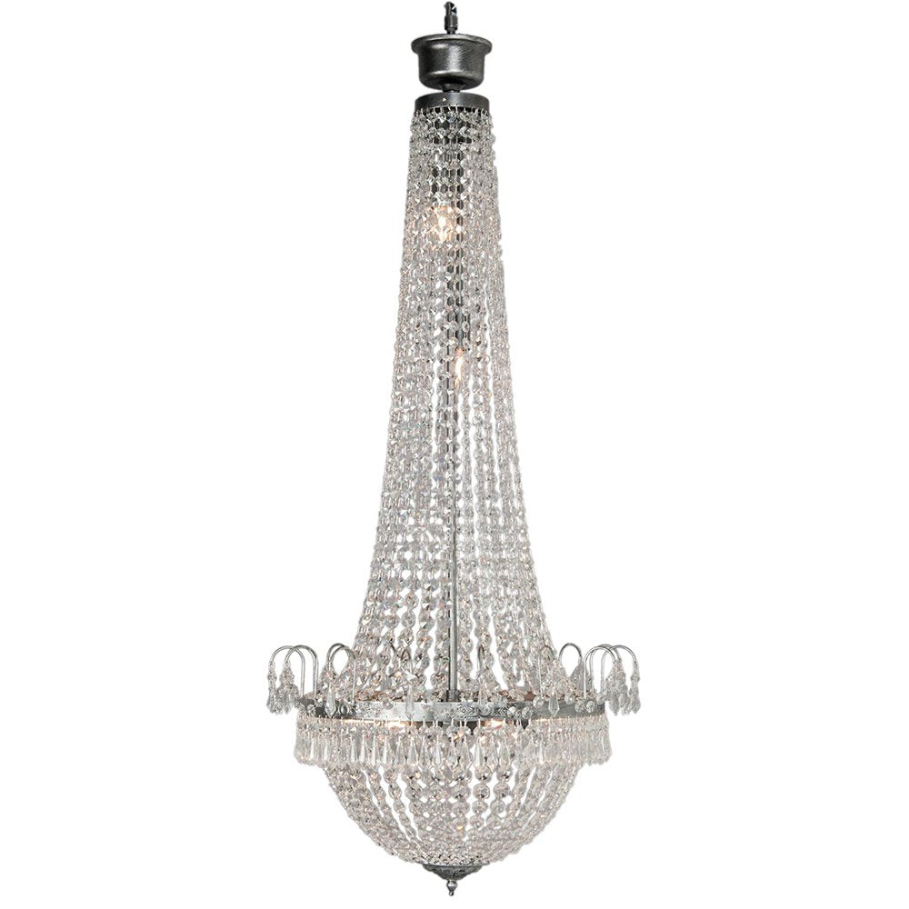 Kroonluchter Ø 50x113 cm Zilverkleurig IJzer Hanglamp