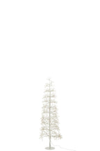 J-Line decoratie Boom - warm witte - ijzer - wit - M - LED