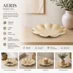 Modern decoratief aluminium dienblad – beige poedercoating