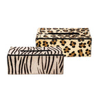 *tissuebox koehuid luipaard 25x14x9cm*