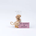 Beer in flesje knuffel afstand bruin
