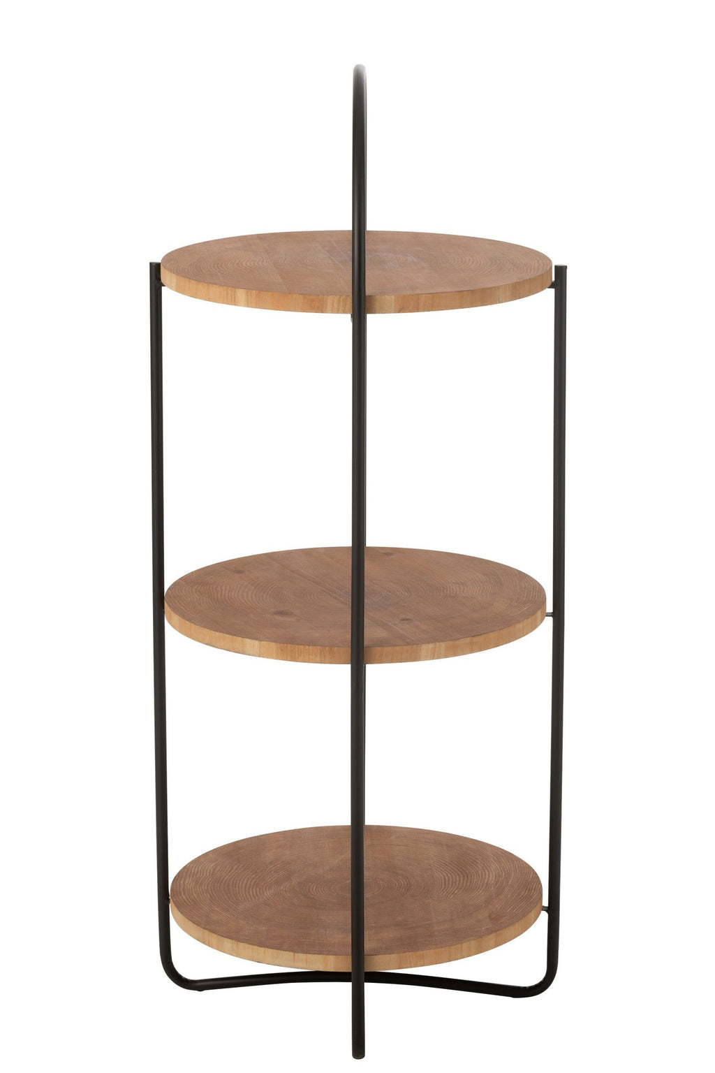J-Line Rek Mia Mdf/Ijzer Naturel Zwart