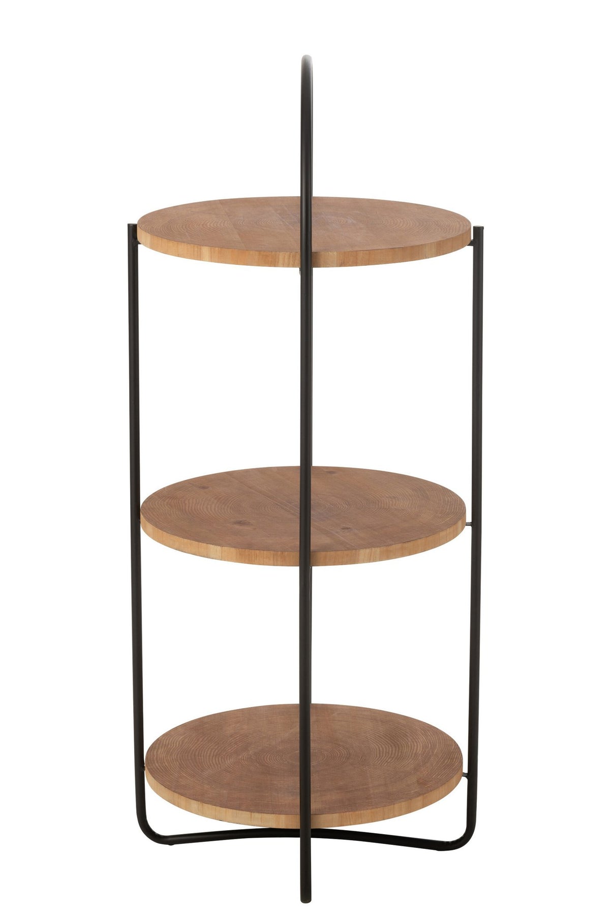 J-Line Rek Mia Mdf/Ijzer Naturel Zwart