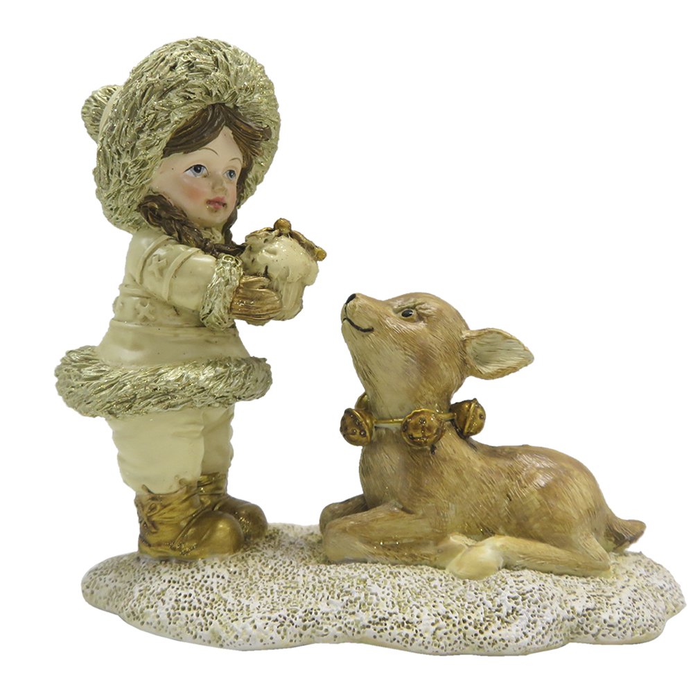 Beeld Kind 12 cm Goudkleurig Polyresin Decoratie Beeld