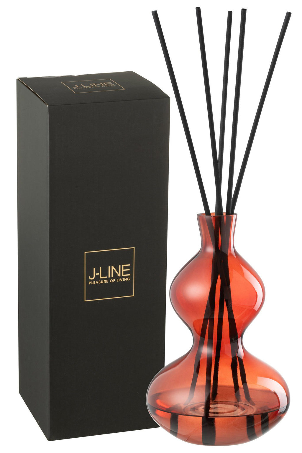 J-Line geurolie olijf- & frank wierook - glas - rood - groot