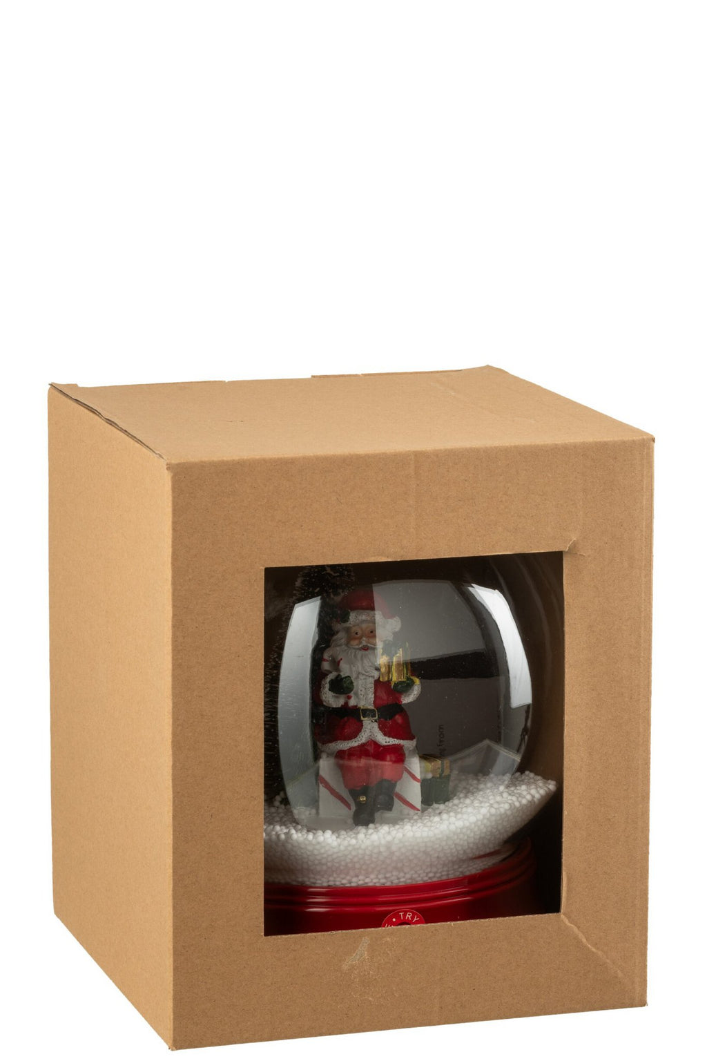 J-Line Sneeuwbol Kerstman Boom Led Resine