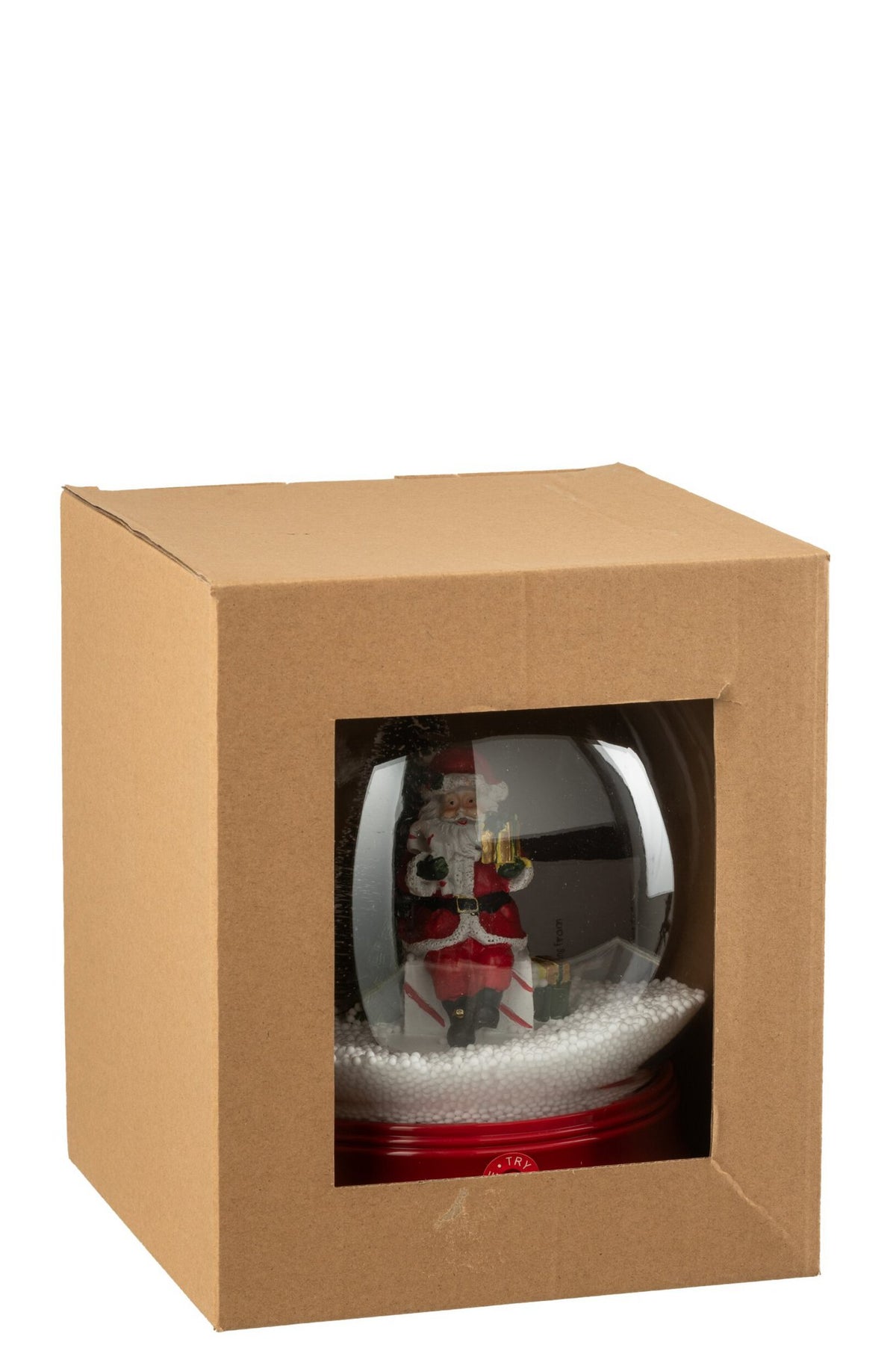 J-Line Sneeuwbol Kerstman Boom Led Resine