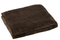J-Line deken Snuggle - polyester - donkerbruin