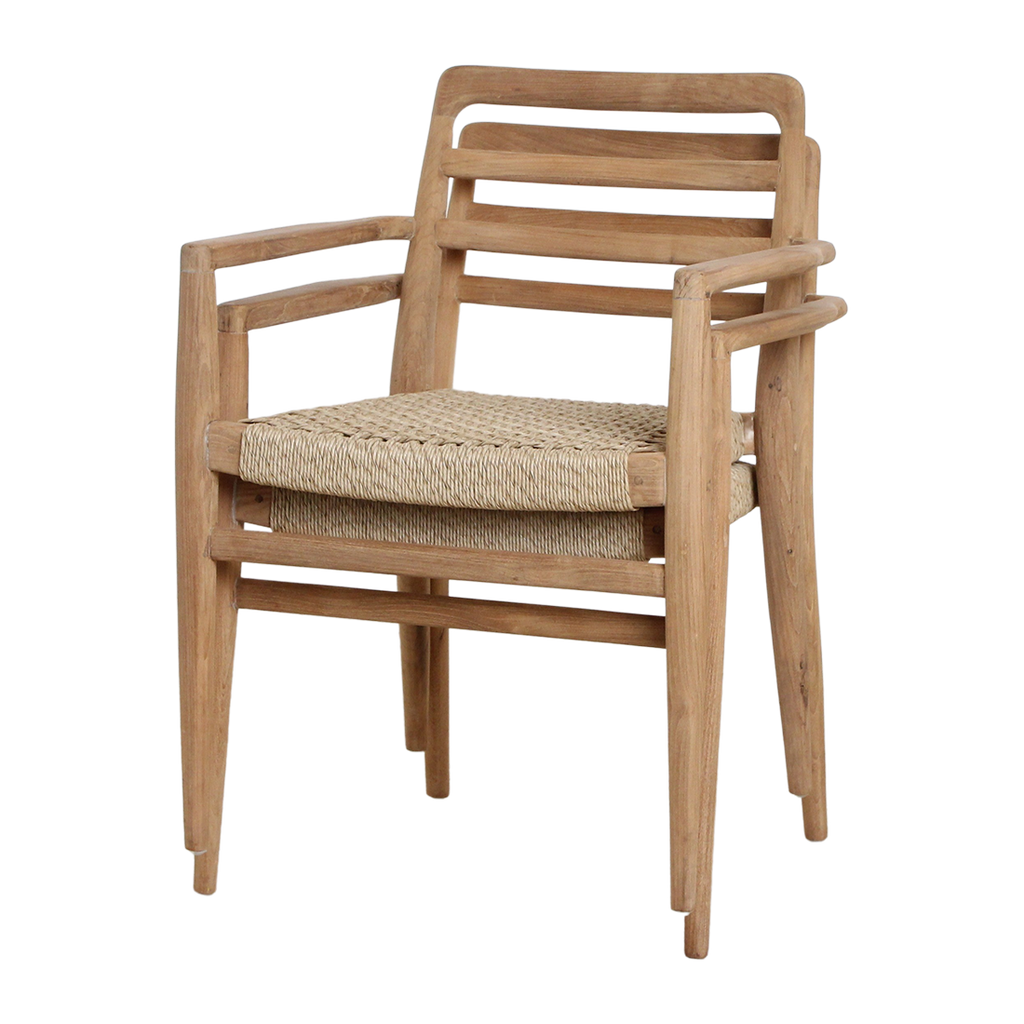 Verano teakhouten tuinstoel met armleuning - FSC-gerecycled hout