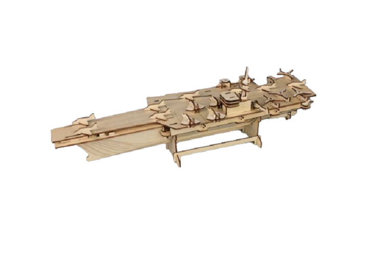 Bouwpakket DIY eD Puzzel Vliegdekschip van hout